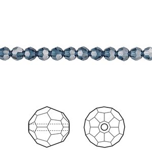 Bead 12pk Montana, Crystal Passions® 4mm round 5000