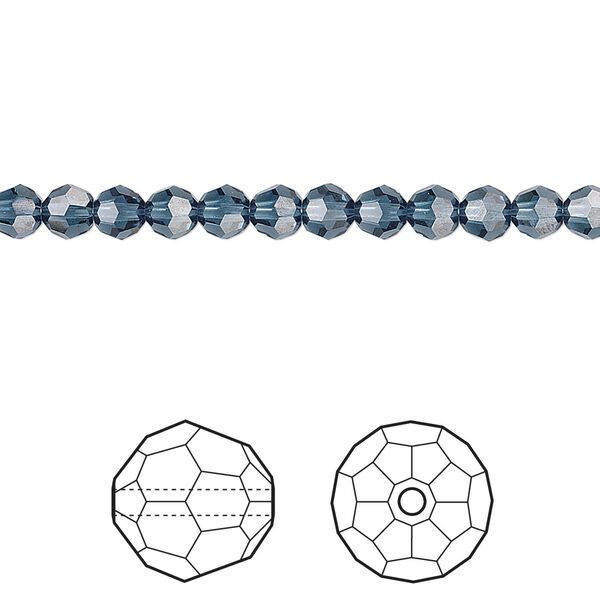 Bead 12pk Montana, Crystal Passions® 4mm round 5000 image number 0