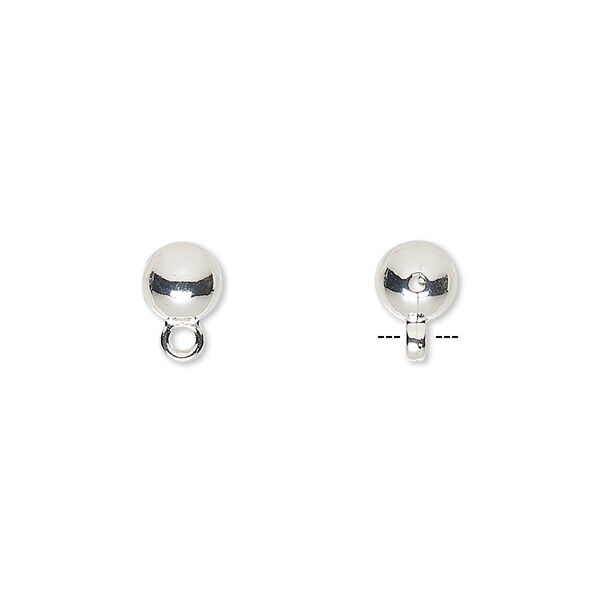 Bead, silver-finished "pewter" (zinc-based alloy), 6mm round with closed loop. Sold per pkg of 100. image number 0