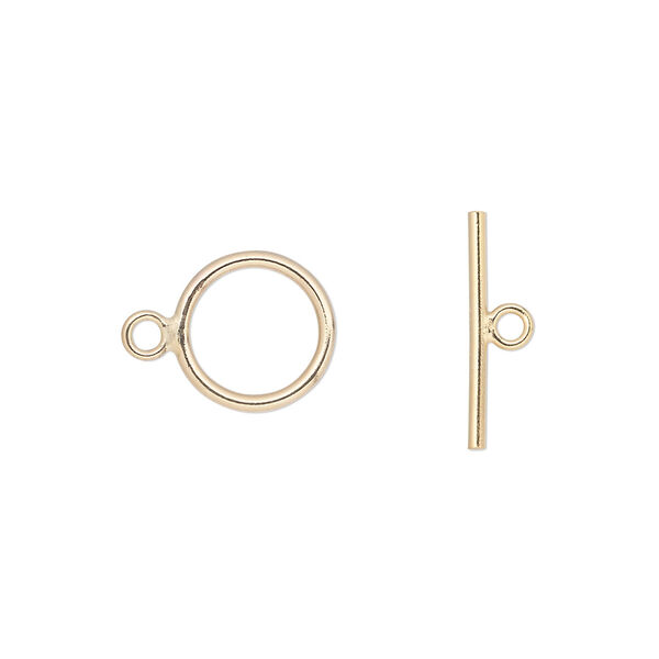 Clasp, toggle, 14Kt gold-filled, 11mm round. Sold individually. image number 0