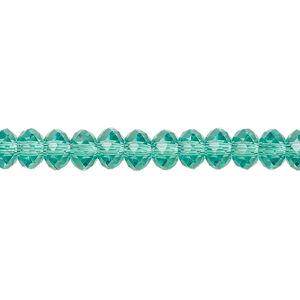 Bead 1pkg120 Caribbean green, Crystal Passions&reg; Regenerated 6x4mm rondelle 5040