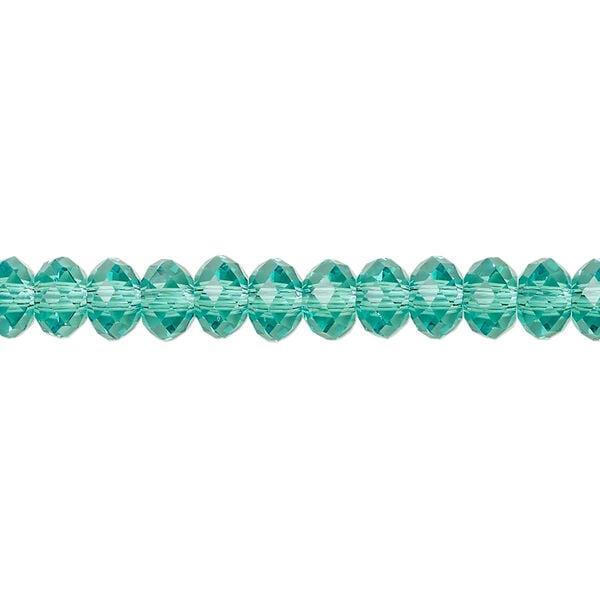 Bead 1pkg120 Caribbean green, Crystal Passions&reg; Regenerated 6x4mm rondelle 5040 image number 0