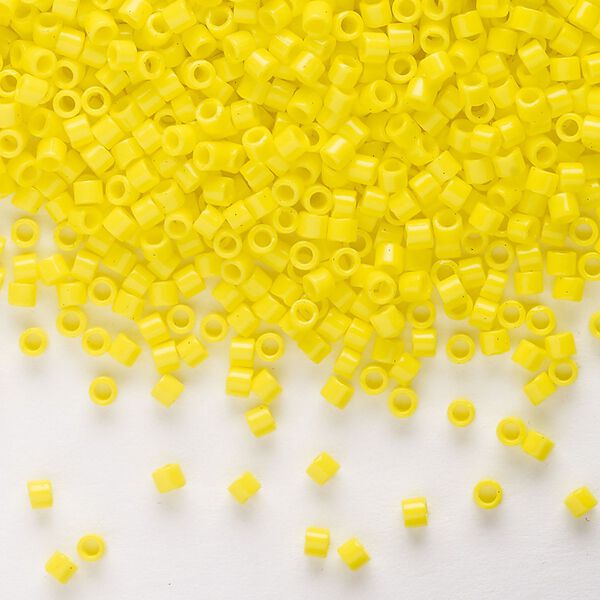 Seed bead, Delica®, glass, pkg/250g, #10 round, opaque yellow (DBM-0721). image number 0