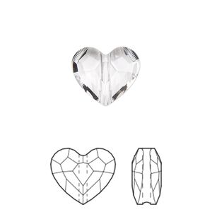 Bead 4pk crystal, Crystal Passions® 12mm love 5741