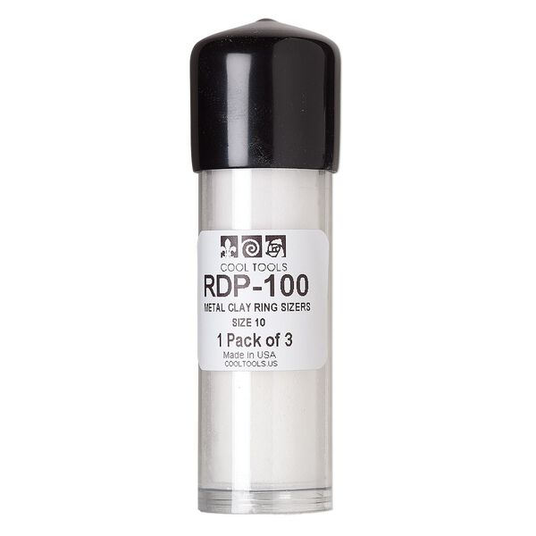 Ring sizer, Redy Pellets, ceramic and plastic, white, 22.5x20mm, size 10. Sold per pkg of 3. image number 0