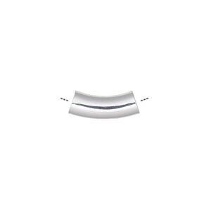 Bead, silver-plated brass, 15x5mm curved tube. Sold per pkg of 10.