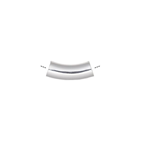 Bead, silver-plated brass, 15x5mm curved tube. Sold per pkg of 10. image number 0