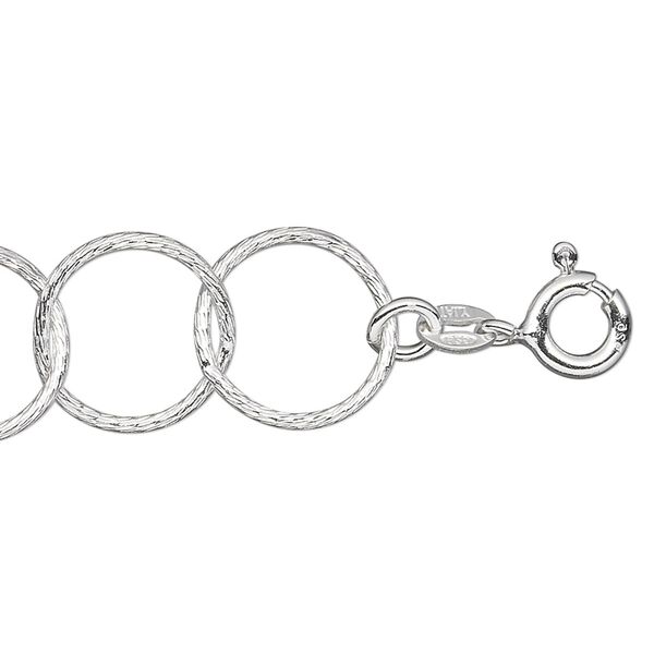 Chain, sterling silver, 13mm textured round cable, 18 inches with springring clasp. Sold individually. image number 0
