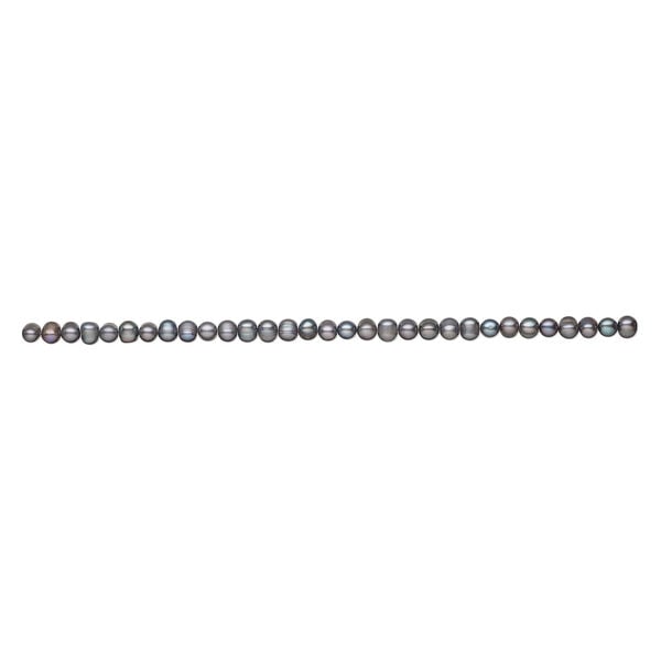 Freshwater pearl 1pkg1, rice, 15 inch blue silver peacock 8-13mm cultured image number 1