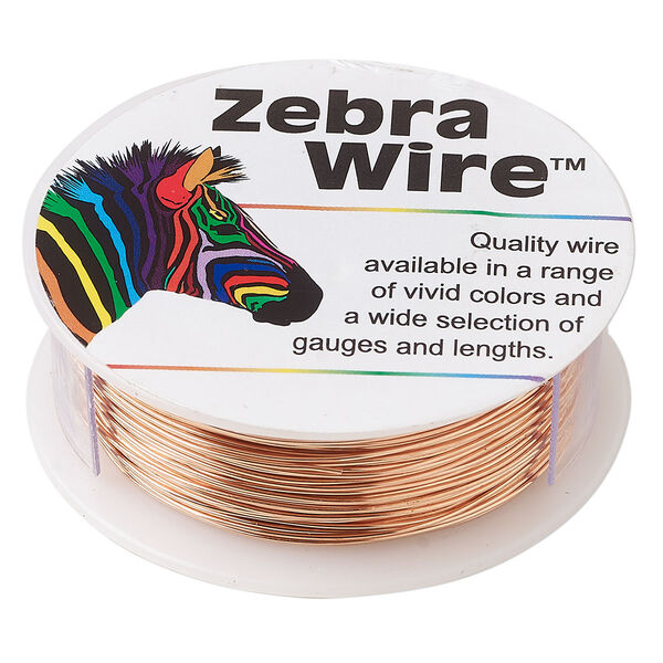 Wire, Zebra Wire™, natural copper, round, 24 gauge. Sold per 1/4-pound spool, approximately 71 yards. image number 0