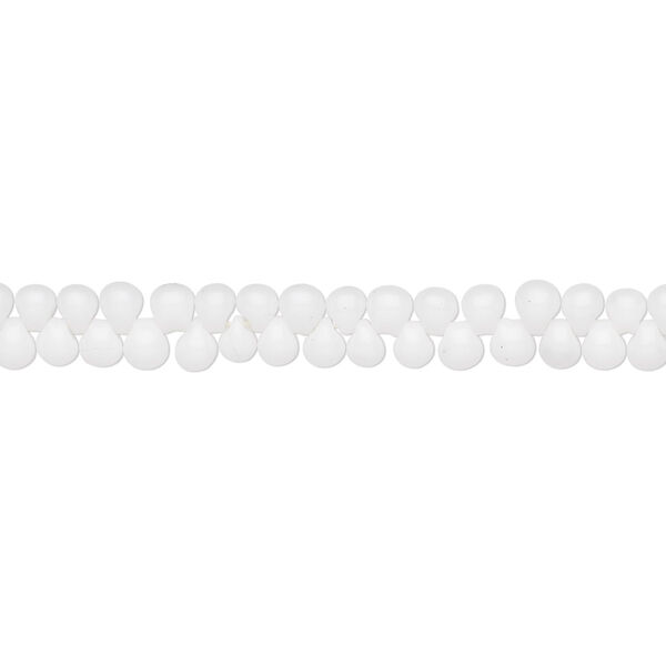 Seed bead, Miyuki, glass, pkg/10g, 3.3x2.8mm mini fringe, opaque white, (DP-402). image number 0