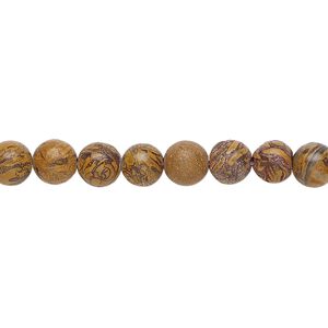 Brown chrysanthemum stone 1pkg1, round bead natural 15.5-16 inch 6mm