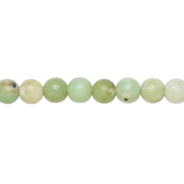 Bead, Chinese "chrysoprase" (serpentine) (natural), 6mm round, B grade, Mohs hardness 2-1/2 to 6. Sold per 15-inch strand. image number 0