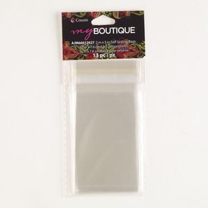 Bag, plastic, clear, 3x2-inch self-sealing rectangle. Sold per pkg of 13.