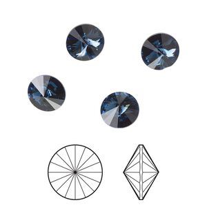 Chaton 8pk Montana foil back, Crystal Passions® 8.16-8.41mm rivoli SS39 1122