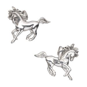 Focal, sterling silver, 32x26mm galloping horse. Sold individually.
