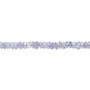 Tanzanite 1pkg1, hand-cut faceted rondelle bead 14 inch 4x1mm-4x3mm