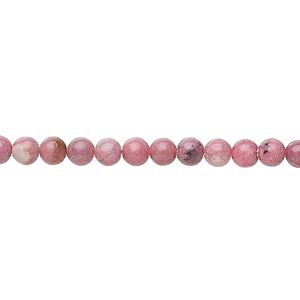 Rhodonite 1pkg1, round bead natural 15.5-16 inch 4mm