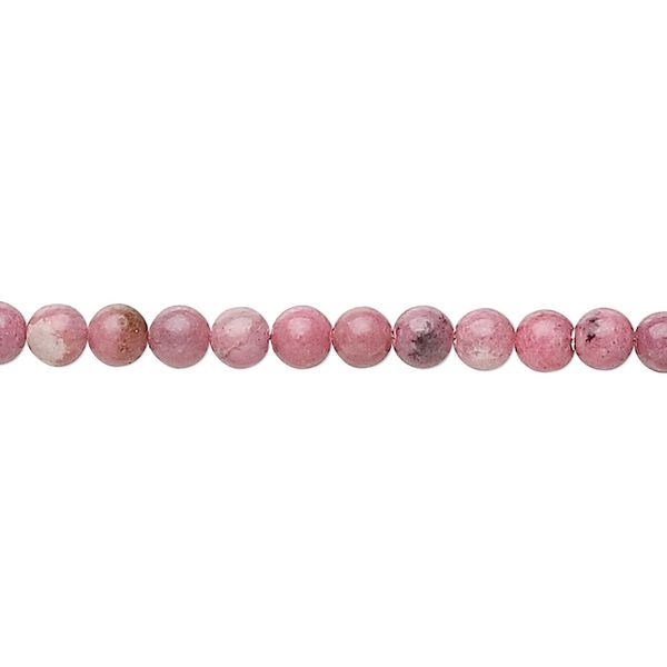 Rhodonite 1pkg1, round bead natural 15.5-16 inch 4mm image number 0