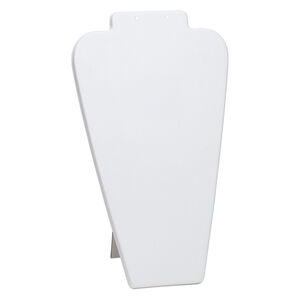 Display, necklace and earring, plastic and flocked cardboard, light grey, 11 x 6-1/2 x 5-1/2 inches with easel. Sold individually.