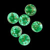 Bead, lampworked glass, clear / green / glow-in-the-dark / gold, 10mm round. Sold per pkg of 6. image number 1