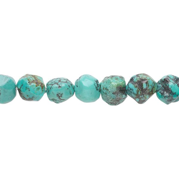 Turquoise 1pkg1, faceted pebble bead 15.5-16 inch medium image number 0