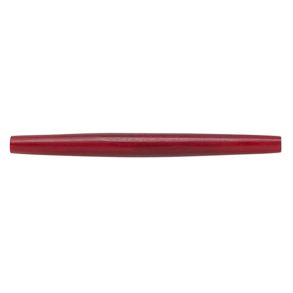 Bead, horn (dyed), red, 98x6mm-100x9mmmm hand-cut hairpipe, Mohs hardness 2-1/2. Sold per pkg of 12. image number 0