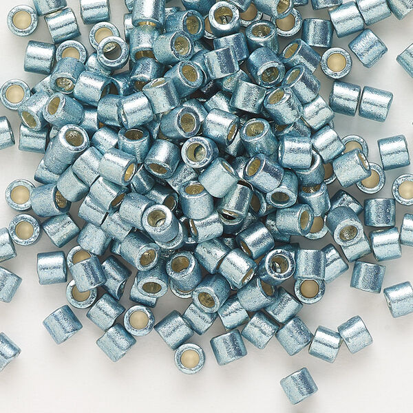 Seed bead, Delica®, glass, pkg/250g, #8 round, Duracoat® opaque galvanized seafoam (DBL-1846). image number 0