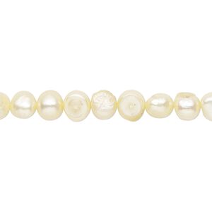 Pearl, cultured freshwater (dyed), daffodil, 5x3mm-6x4mm semi-round with 0.4-0.6mm hole, D grade, Mohs hardness 2-1/2 to 4. Sold per 15-inch strand.