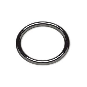 Component, zirconia ceramic, black, 27x22mm open oval with 21.5x16.5mm center hole. Sold individually.