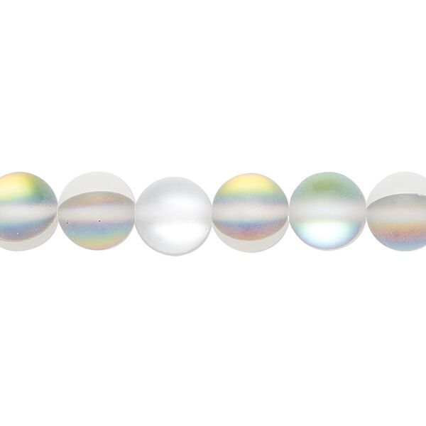 Bead, iridescent glass, translucent matte clear vitrail, 8mm round. Sold per 15-1/2" to 16" strand. image number 0