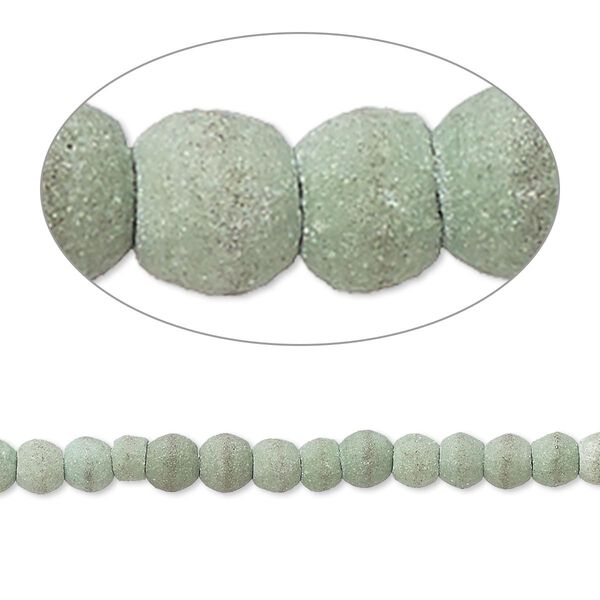 Bead, magnesite (dyed / stabilized), matte moss green, 3x2mm-4x4mm rondelle, C- grade, Mohs hardness 3-1/2 to 4. Sold per 15-inch strand. image number 0