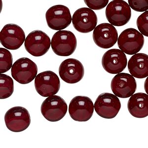 Czech glass 1pkg50, round druk bead garnet red 8mm