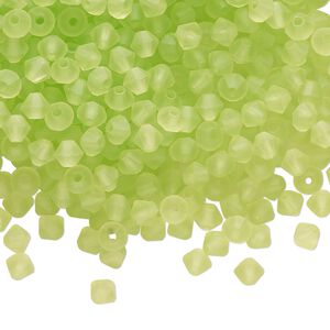 Bead 144pk limecicle matte, Preciosa Czech crystal 4mm bicone