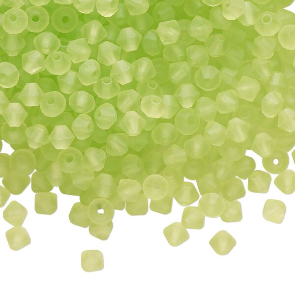 Bead 144pk limecicle matte, Preciosa Czech crystal 4mm bicone image number 0