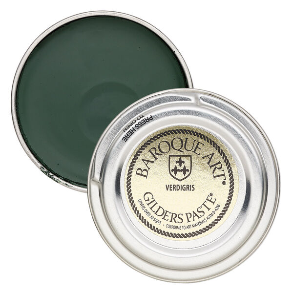 Wax paste, Gilders Paste®, pkg/1-ounce tin, verdigris. image number 0