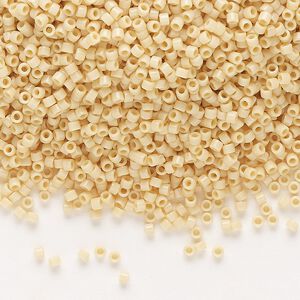 Seed bead, Delica®, glass, pkg/7.5g, #11 round, opaque pear (DB-1131).