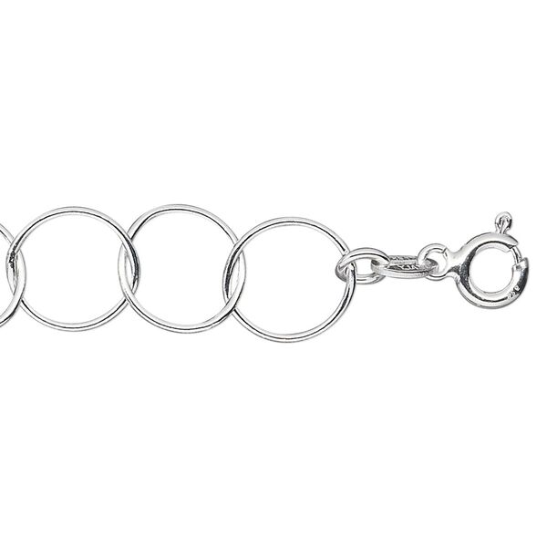 Chain, sterling silver, 11mm round cable, 16 inches with springring clasp. Sold individually. image number 0