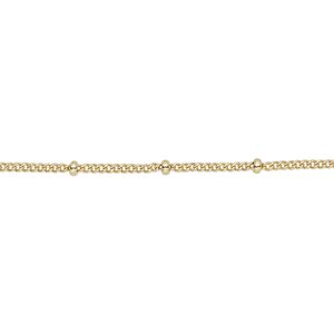 Chain 1pkg1 curb, 1.3mm / 2x1mm rondelle, gold-finished brass 5 foot unfinished
