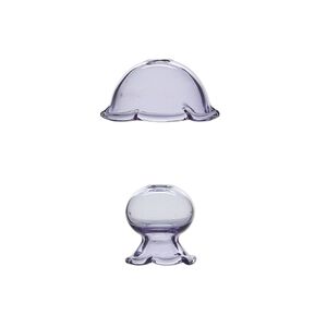 Focal, glass, purple, 34x19mm and 23x21mm jellyfish, handmade. Sold per 2-piece set.