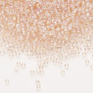 Seed bead, Dyna-Mites™, glass, pkg/1/2kg, #11 round, translucent rainbow cream soda, (9R 11/0 RR).