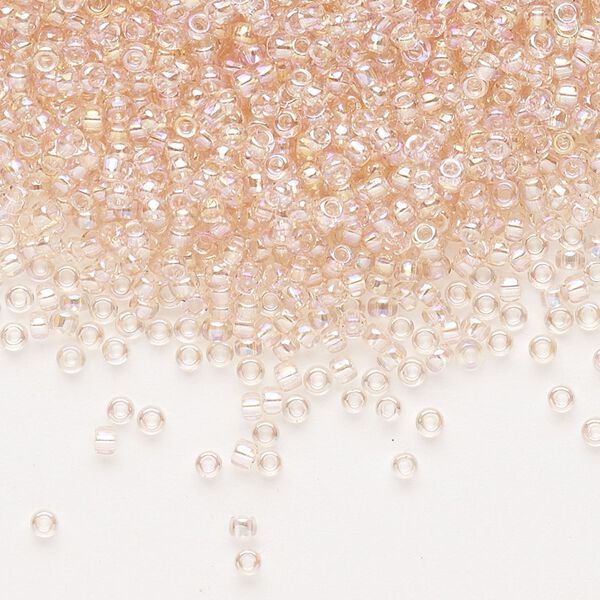 Seed bead, Dyna-Mites™, glass, pkg/1/2kg, #11 round, translucent rainbow cream soda, (9R 11/0 RR). image number 0
