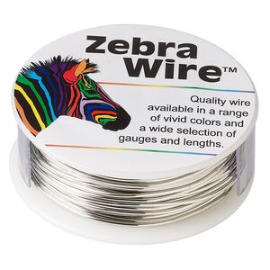 Wire, Zebra Wire™, copper, silver color, round, 18 gauge. Sold per 1/4-pound spool, approximately 17 yards.