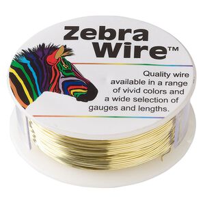 Wire, Zebra Wire™, brass, round, 24 gauge. Sold per 1/4-pound spool, approximately 71 yards.