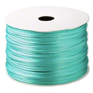 Cord, Satinique™, satin, sea foam green, 1.5mm small. Sold per 400-foot spool.