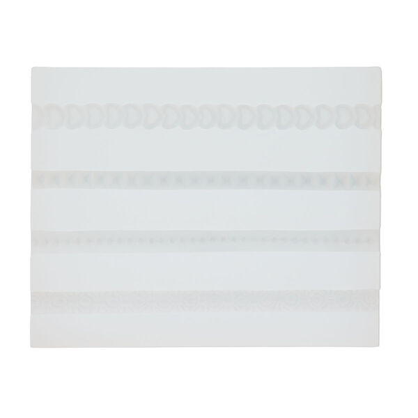 Mold, silicone, white, 4-5/16 x 3-1/2 x 3/8 inches with textured borders. Sold individually. image number 0