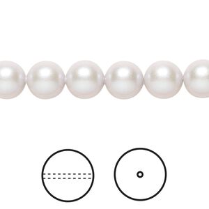 Pearl 50pk iridescent dove grey, Crystal Passions® 8mm round 5810