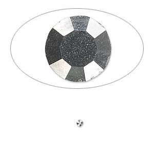 Chaton, glass rhinestone, hematite black, foil back, 1.7-1.8mm faceted round, PP11. Sold per pkg of 72.