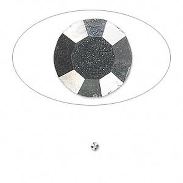 Chaton, glass rhinestone, hematite black, foil back, 1.7-1.8mm faceted round, PP11. Sold per pkg of 72. image number 0