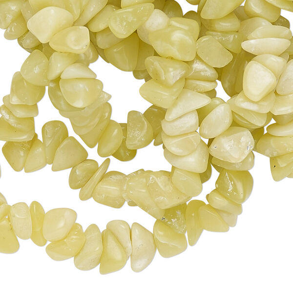 Bead, peridot new "jade" (serpentine) (natural), small chip, Mohs hardness 2-1/2 to 6. Sold per 36-inch strand. image number 0